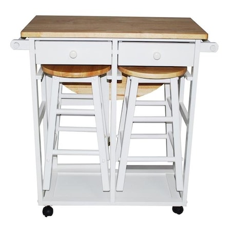 Yu Shan Co Usa Yu Shan CO USA Ltd 355-21 Breakfast cart with drop-leaf table White 355-21